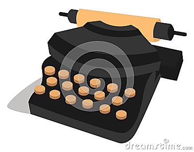 Retro typewriter, illustration, vector Vector Illustration