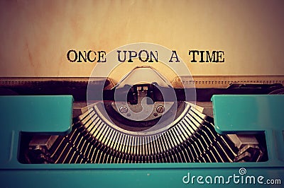 Retro typewriter and text once upon a time Stock Photo