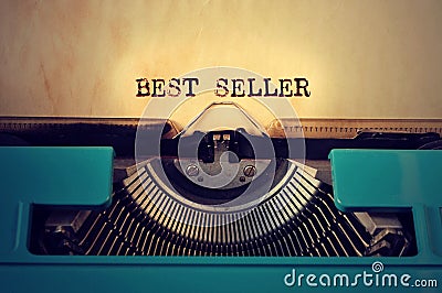 Retro typewritter and text best seller written with it Stock Photo