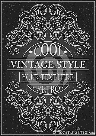 Retro typographic design elements. Template for design invitations, posters and other design. Vector Illustration