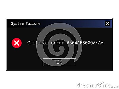 Retro ui error message window. Vector Illustration