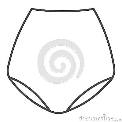 Retro underpants thin line icon, clothes concept, underwear sign on white background, underpants icon in outline style Vector Illustration