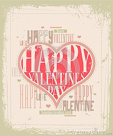 Retro Valentine card design Vector Illustration