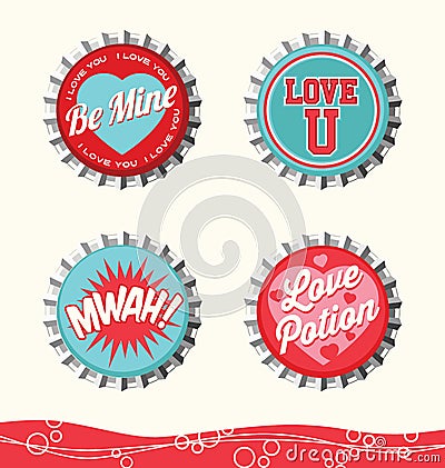 Retro valentine designs Vector Illustration