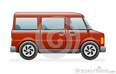 Retro Van Car Icon Realistic 3d Design Vector Illustration Vector Illustration
