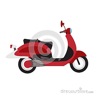 Retro vector scooter illustration. Vector Illustration