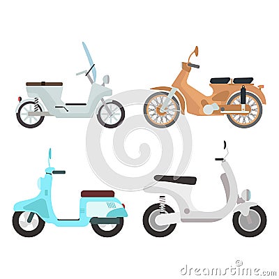 Retro vector scooter illustration. Vector Illustration