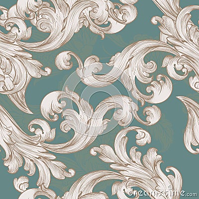 Retro vector wallpaper pattern with swirl element Vector Illustration