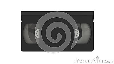 Retro video cassette tape isolated on white background. Old analog videotape. 3d rendering Stock Photo