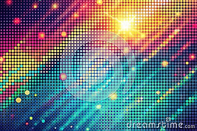 Retro Video Game Inspired Abstract Dithering Pattern A Panoramic Bitmap Texture Featuring Halftone Gradients Tilted Stock Photo