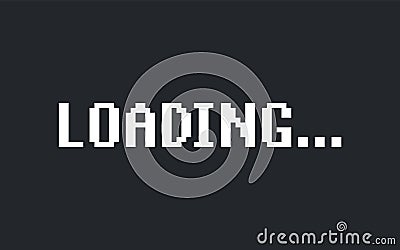 Retro video game pixel LOADING screen. Game loading old vintage game play concept digital 8bit. Vector Illustration