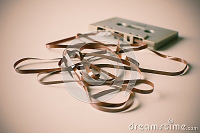 Retro vintage cassette tape Stock Photo