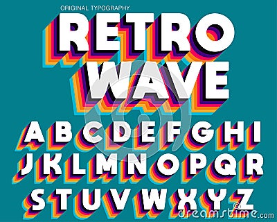 Retro Vintage Colorful Typography Design Stock Photo