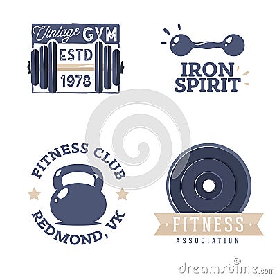 Retro Vintage design for a gym logotypes Vector Illustration