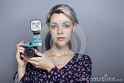 Retro Vintage Film Camera Stock Photo