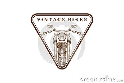 Retro Vintage Harley Davidson Motorcycle for Biker Club Logo Design Vector Vector Illustration