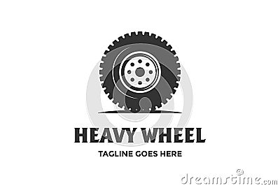 Retro Vintage Heavy Truck Wheel Tyre Logo Design Vector Vector Illustration