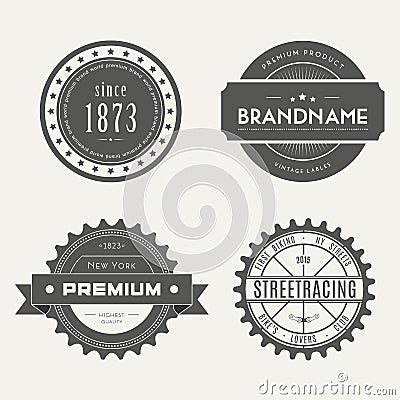 Retro Vintage Insignias or Logotypes set. Vector Vector Illustration