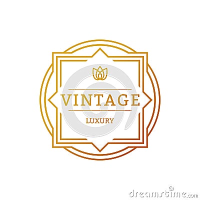 Retro Vintage Insignias or Logotypes. Vector design elements, business signs, logos, identity, labels, badges and objects. Stock Photo