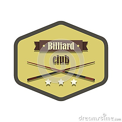 Retro vintage logo emblem billiard game Vector Illustration