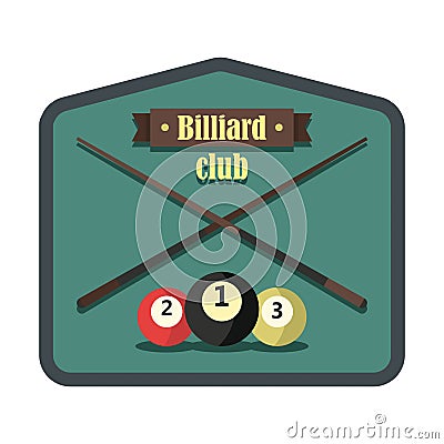 Retro vintage logo emblem billiard game Vector Illustration