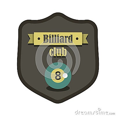 Retro vintage logo emblem billiard game Vector Illustration