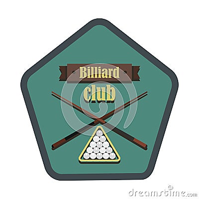 Retro vintage logo emblem billiard game Vector Illustration