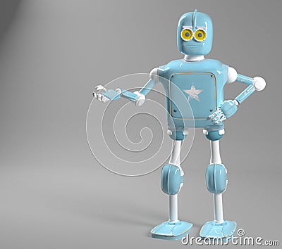 Retro vintage robot; on a white background Stock Photo