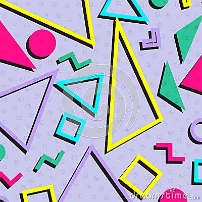 Retro vintage 80s or 90s fashion style abstract pattern background. Good for textile fabric design, wrapping paper and website wa Vector Illustration