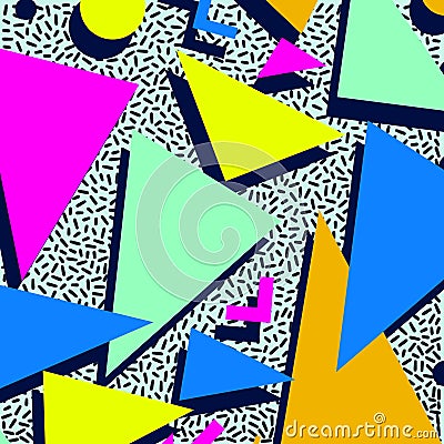 Retro vintage 80s or 90s fashion style abstract pattern background. Vector Illustration