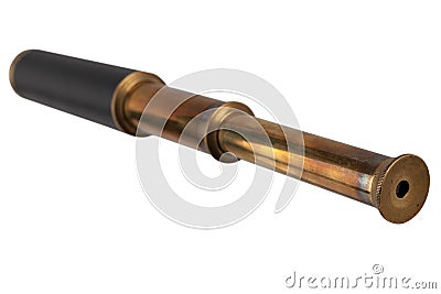 Retro vintage spyglass telescope Stock Photo