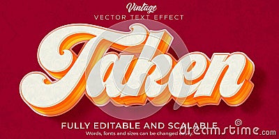 Retro vintage text effect editable 70s and 80s text style Vector Illustration