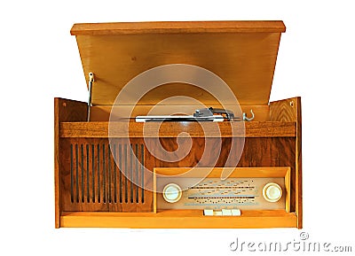 Retro vinyl gramophone Stock Photo