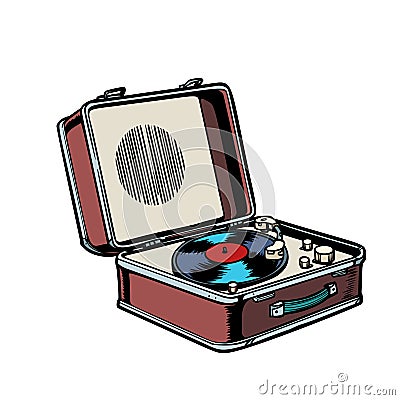 Retro vinyl record player Vector Illustration