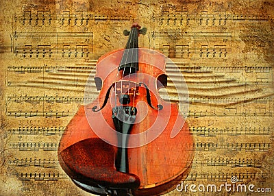 Retro violin Stock Photo