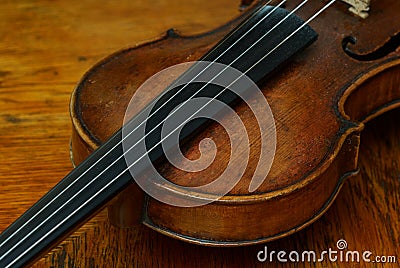 Retro violin close-up Stock Photo