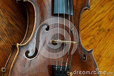 Retro violin close-up Stock Photo