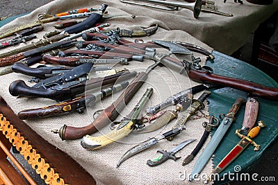 Retro weapons Stock Photo