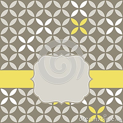 Retro white beige yellow leaves with gray blank la Vector Illustration