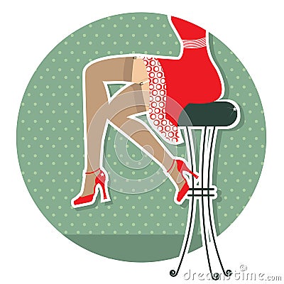 Retro woman legs Vector Illustration