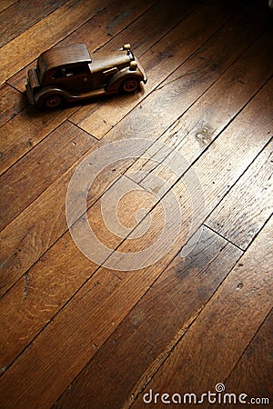 Retro wooden car model Stock Photo