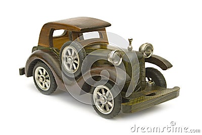 Retro wooden car (toy) Stock Photo