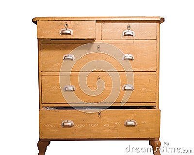 Retro wooden chest of drawers Stock Photo