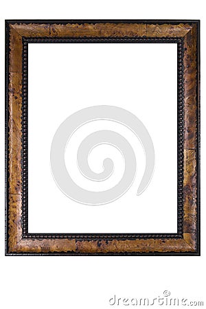 Retro wooden photo frame Stock Photo