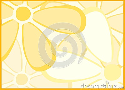 Retro Yellow Flowers Backgroun Vector Illustration