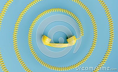 telephone handset with coiled cord towards the center of the image Stock Photo