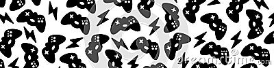 Retrofuturistic background with gamepad and graphic elements. Game backdrop Vector Illustration