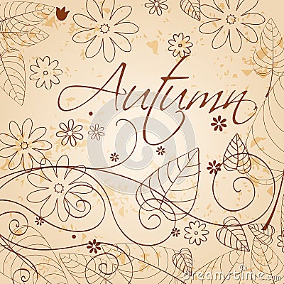Retrol autumn leaves illustration Vector Illustration