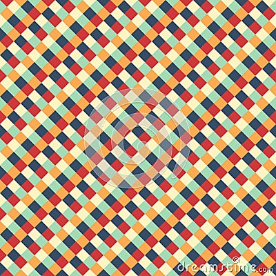 Retrostyled squares seamless pattern Vector Illustration