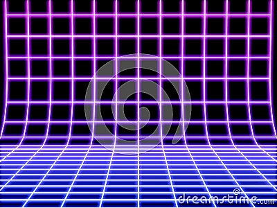 Retrowave background 3d rendering Stock Photo